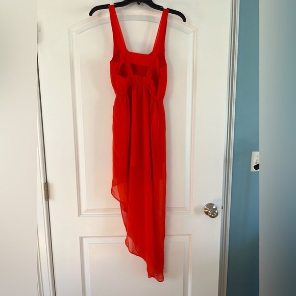 Silence + noise orange red midi dress. Size XS. - Picture 2 of 5